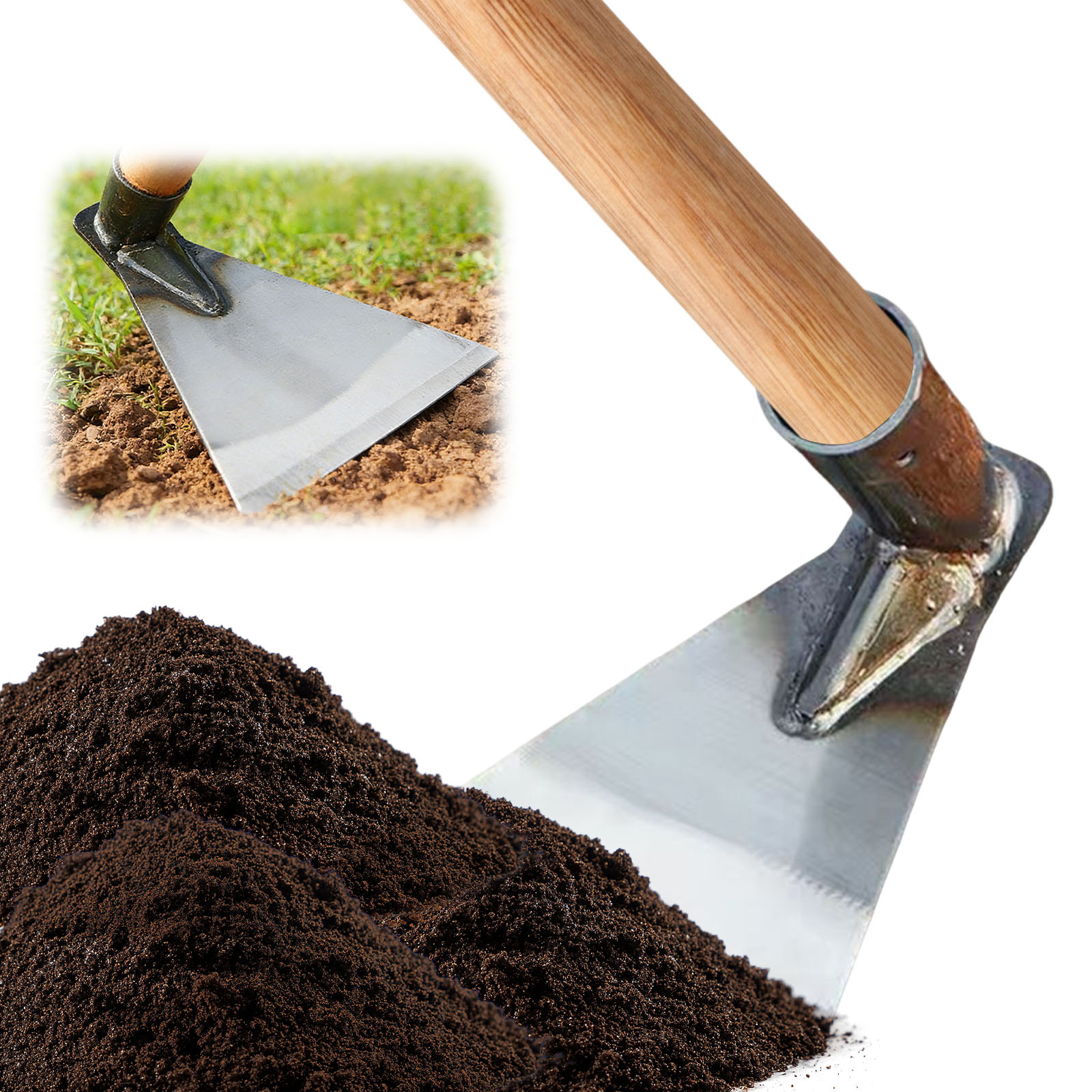 Gardening Tools Drawing - Enxada de Jardim Reforçada para Capina,