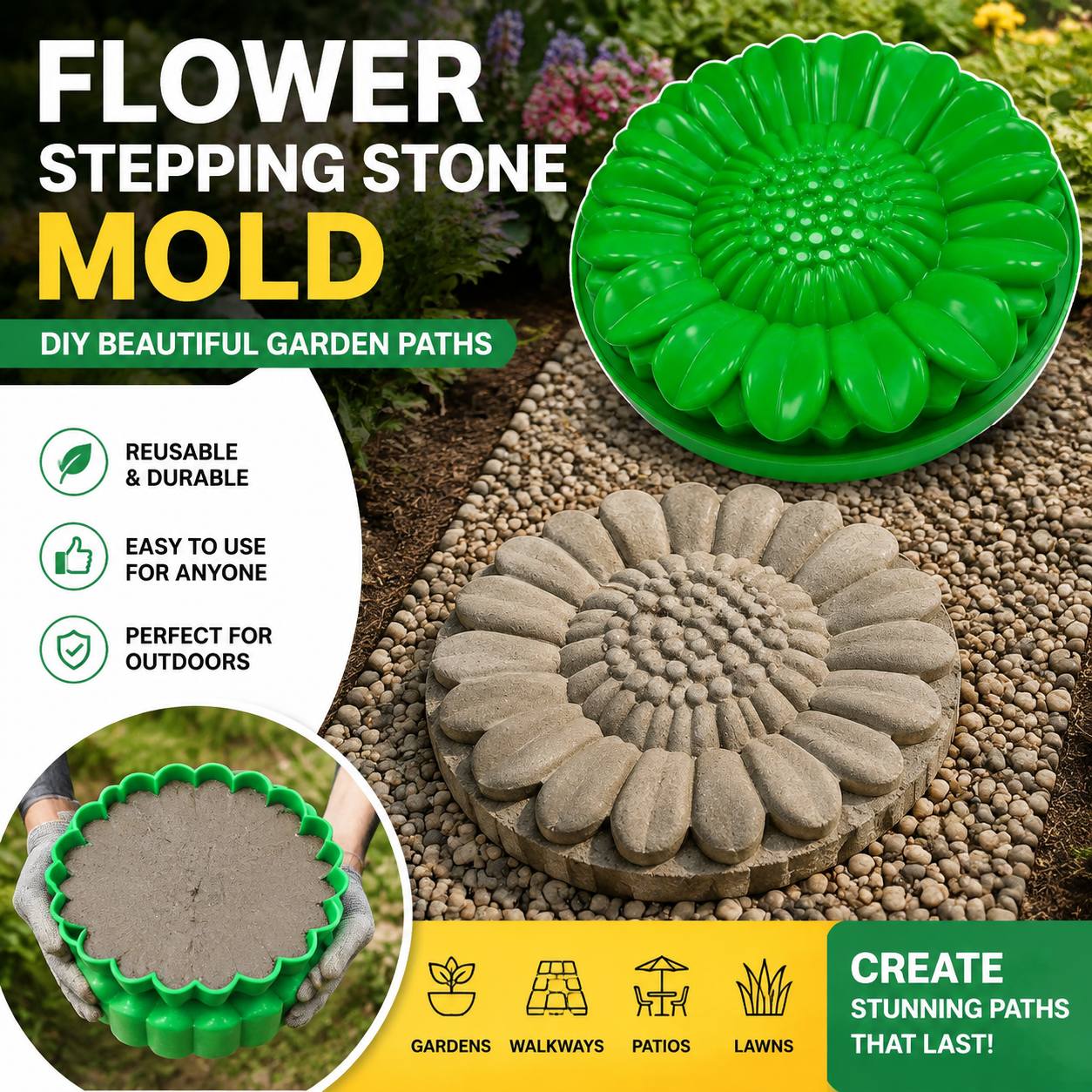 Conjunto de Moldes de Pedra pa - Gardening Tools Diy avaliação e preço
